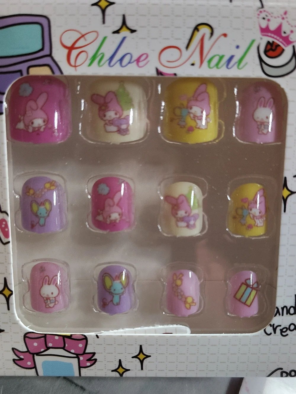 💗Childs Hello Kitty & Friends Press-On Nail Set Pre-glued💗